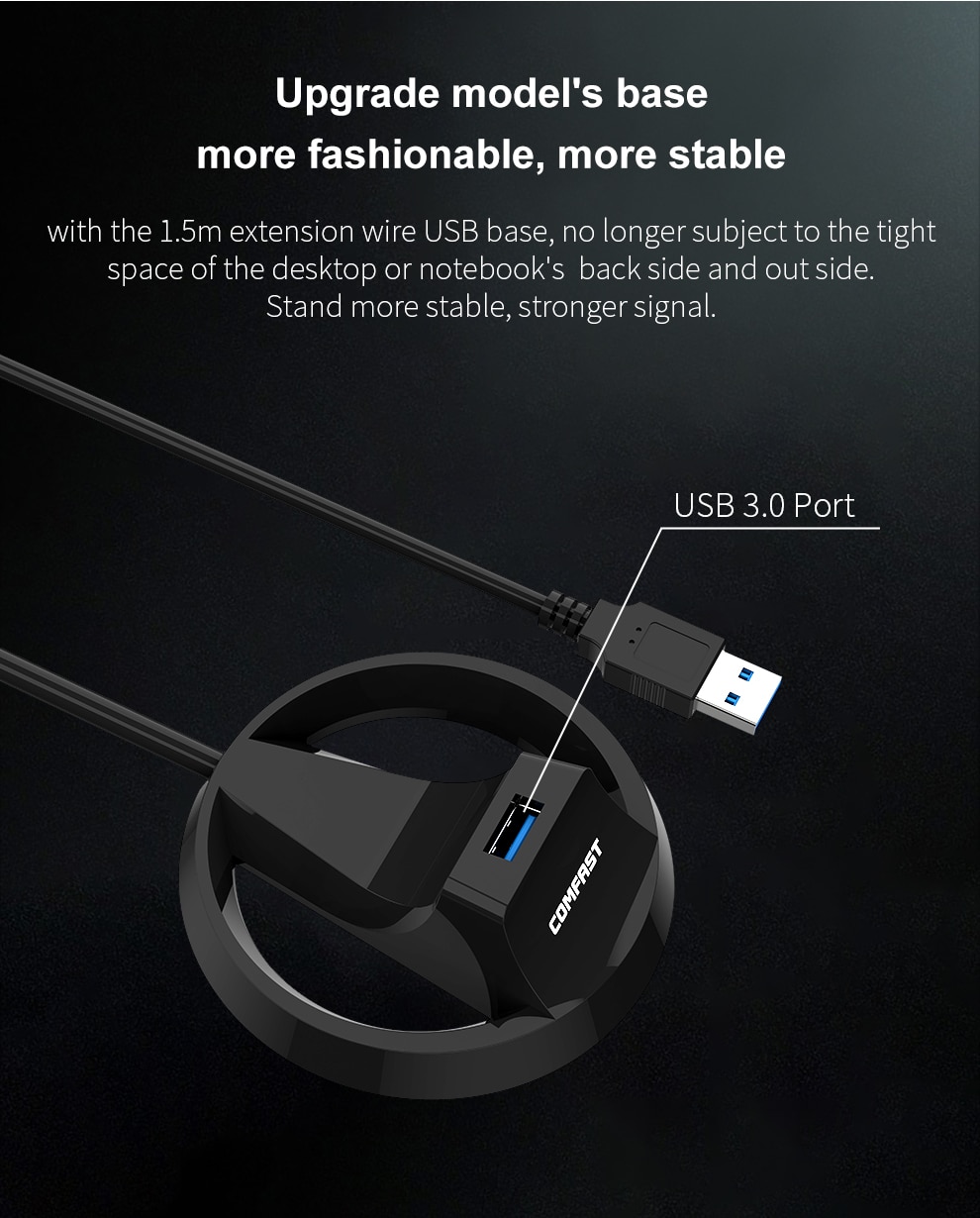 Comfast usb wifi-adapter 1900 mbps 2.4 ghz & 5.8 ghz dual-band wifi-dongle plug-and-play ac-netwerkkaart usb wifi-antenne cf --939ac