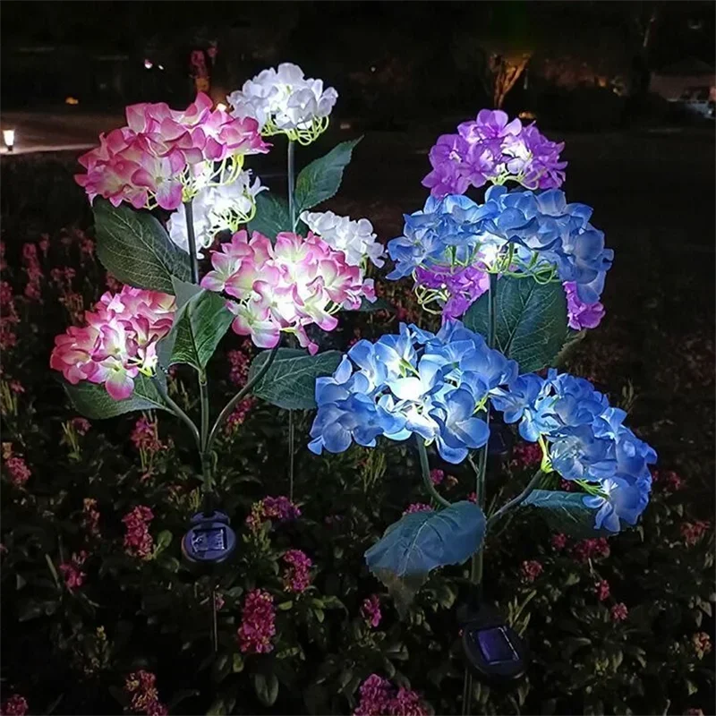 Blomsterlys hagelys gårdsplass dekorasjon utendørs solcelledrevet brodert ball blomsterlys ledet simulering fe lys