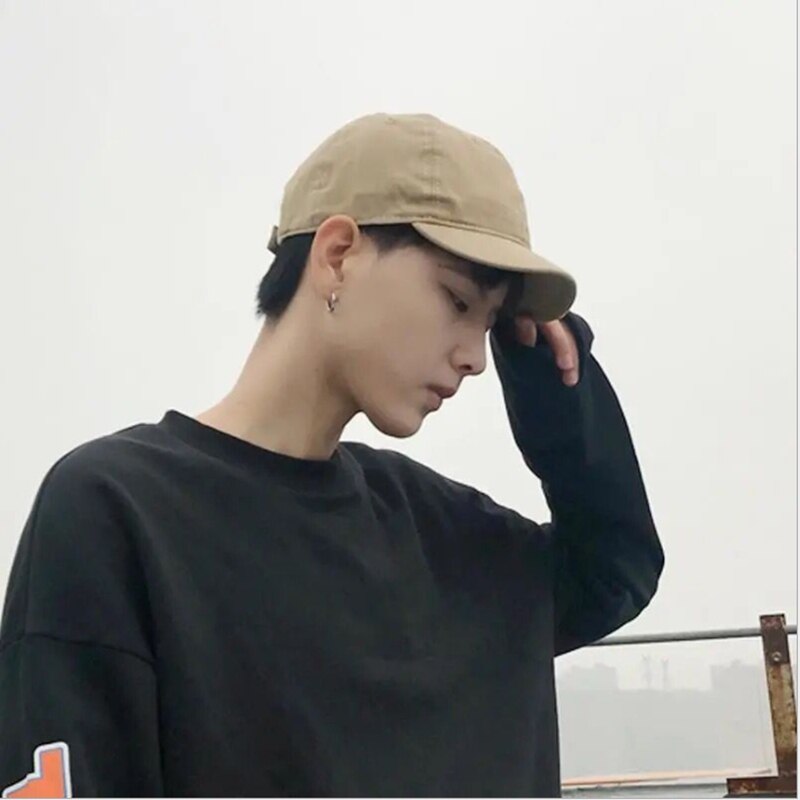 Koreaanse Versie Korte Rand Effen Kleur Dad Hoed Hip Hop Unisex Lente Zomer Soft Top Baseball Cap Klittenband Verstelbare Snapback