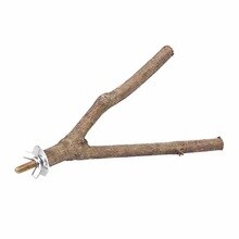 Perchas de madera en bruto DIY loro horquilla de pie rama pájaro jaula Rack Pet suministro juguetes para masticar