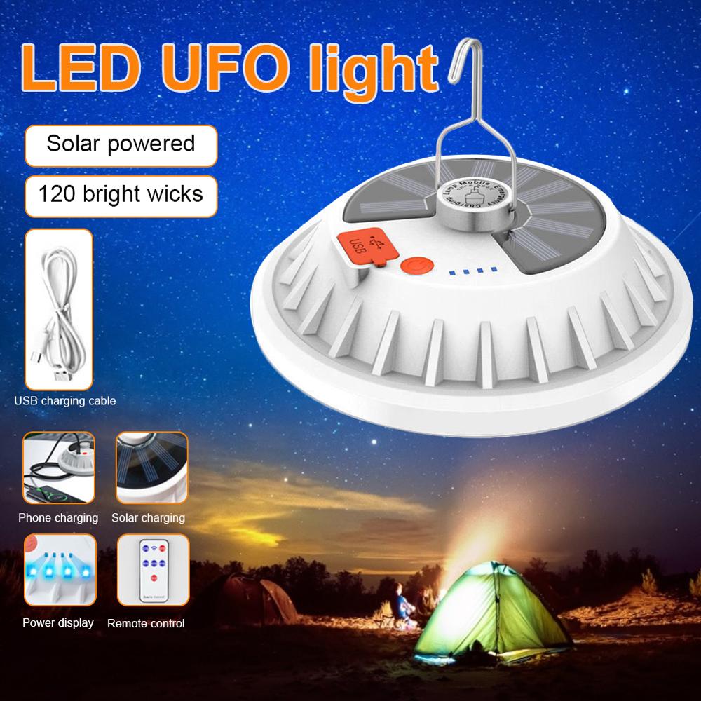 300W Rechargeable LED Bulb Lamp Remote Control Solar Charge Lantern Portable Emergency Night Market Light Outdoor Camping Home