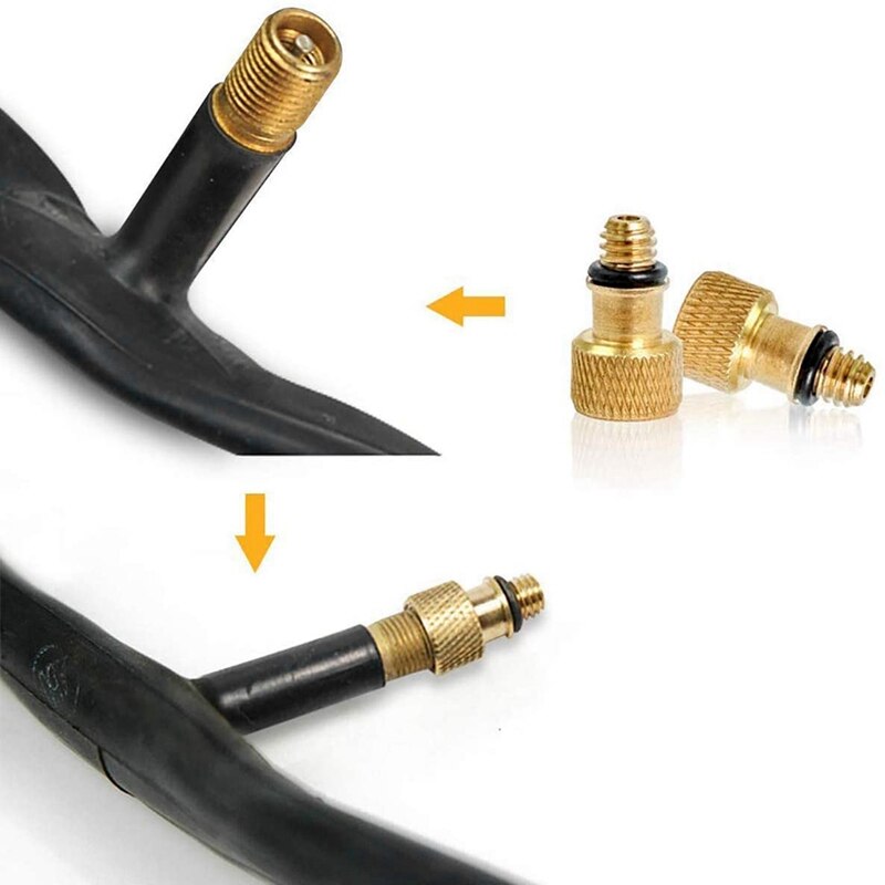 1X Bike Chain Ruler for Measuring Chain Wear Degree & 1Set Valve Adapter, Bike Tire Valve Adapters