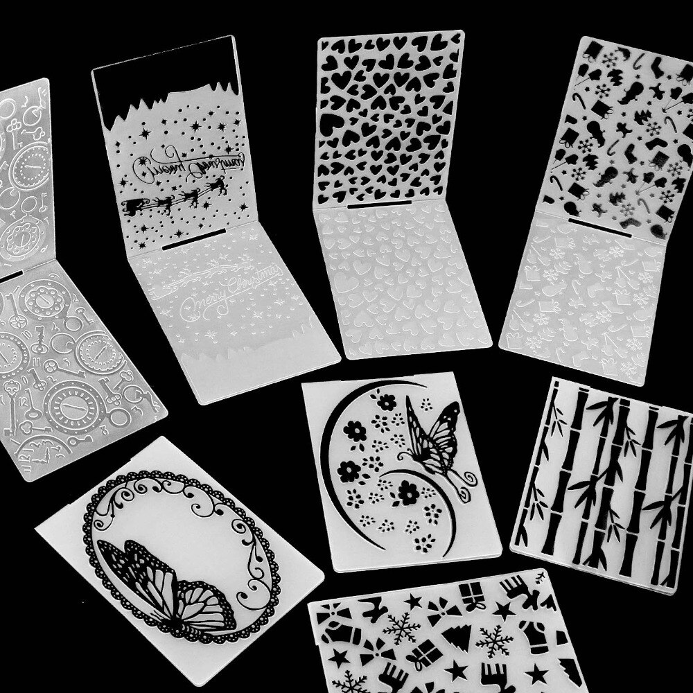 Plaques de gaufrage de différents styles | Papier pour bricolage au circulaire, matrices de découpe, dossier de gaufrage en plastique pour Scrapbooking