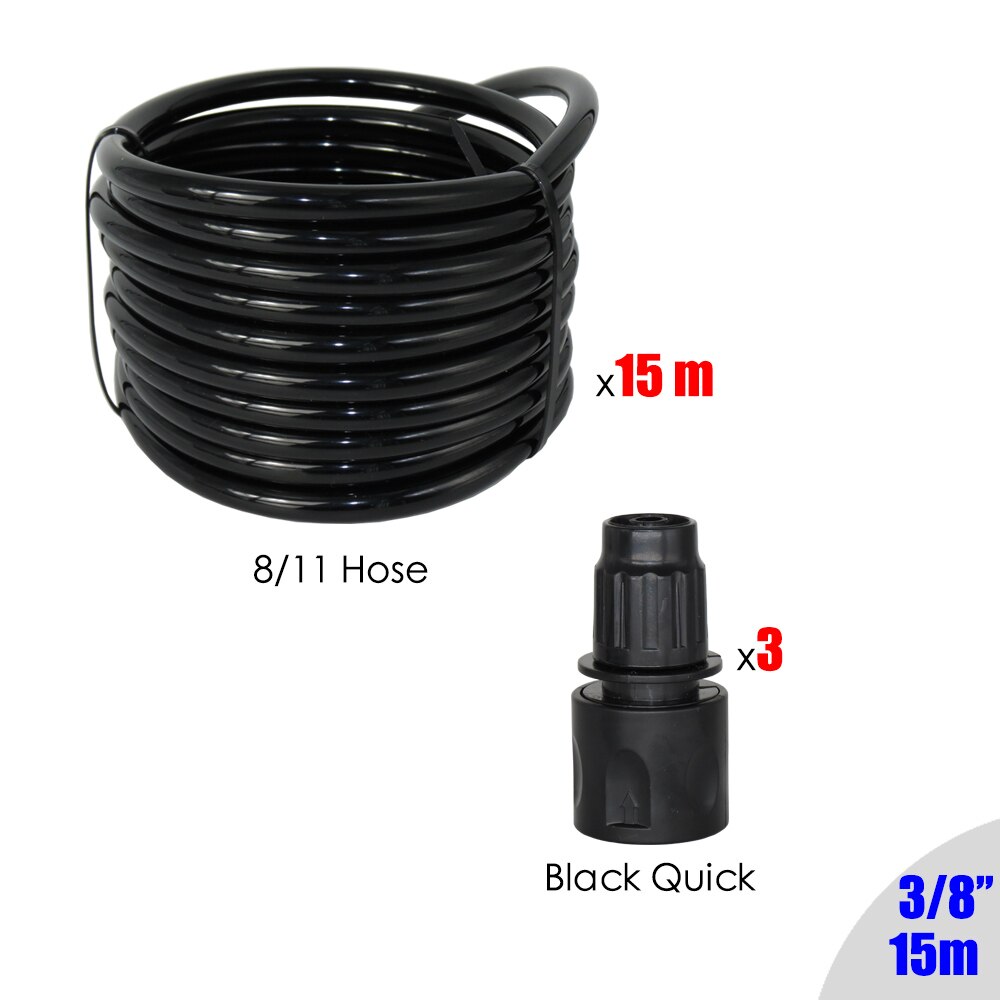 MUCIAKIE 25M 8/11mm Garten Wasser PVC Schlauch 3/8 &#39;&#39;Bewässerung Schlauch Garten Bewässerung Rohr mit Schwarz schnell Anschluss
