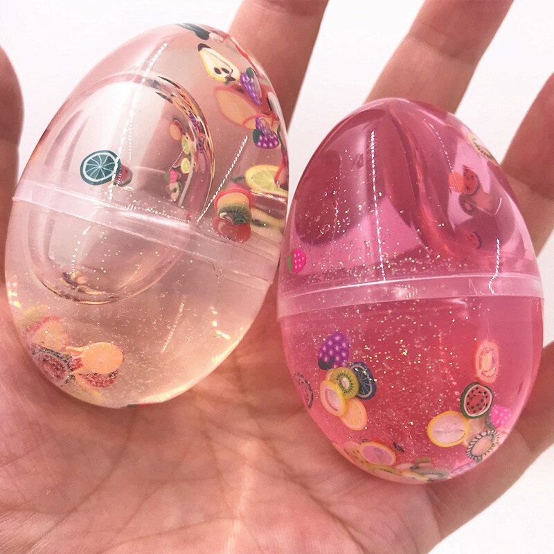 Juguetes Educativos niños Crystal Mucus huevo plastilina transparente Unisex Color sólido no puede comer limo fruta tierra Slimes día