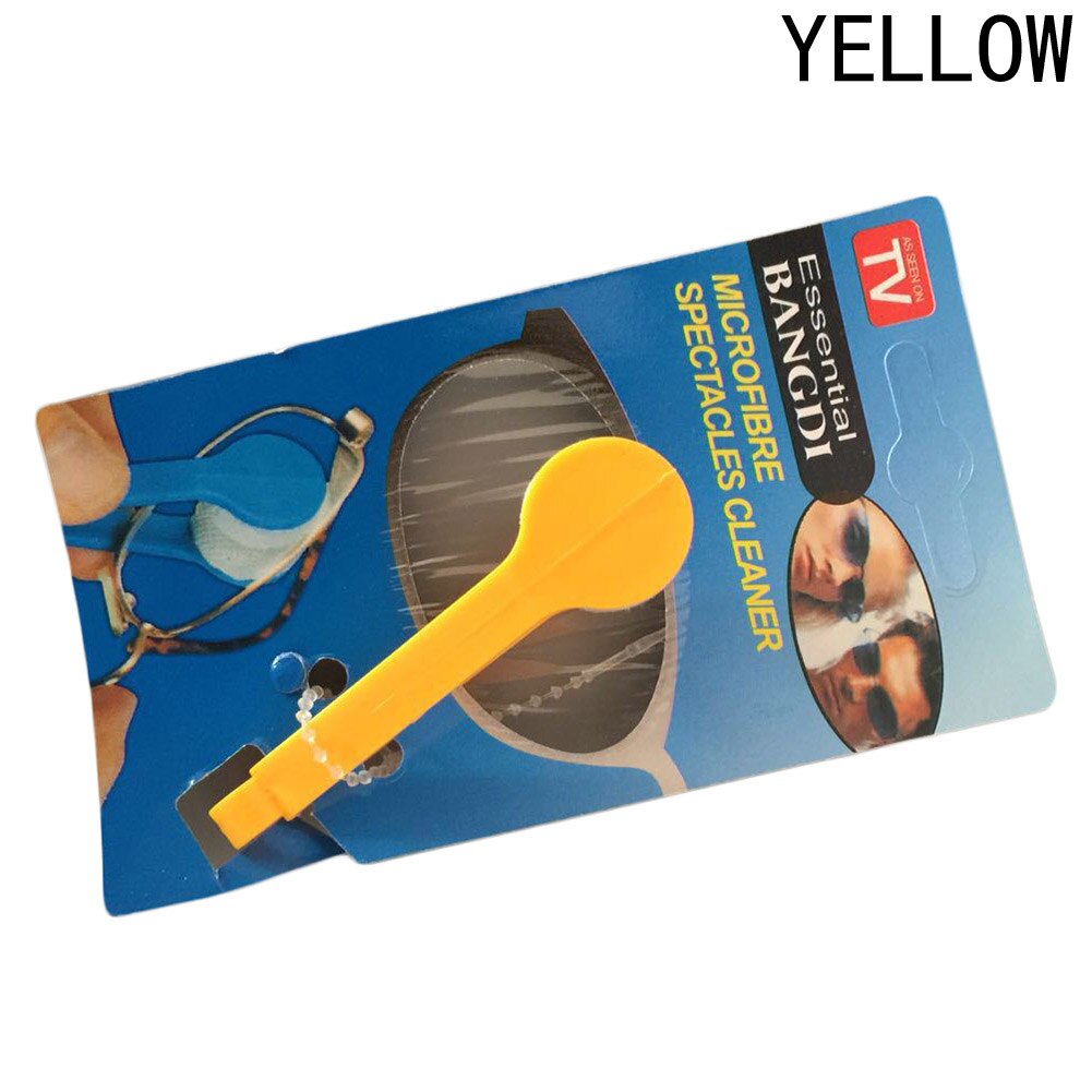 Multifunctionele Multicolor Draagbare Bril Vegen Bril Reinigen Glazen Ruitenwisser Doek Schoon Vegen Gereedschap 1 pc: Geel