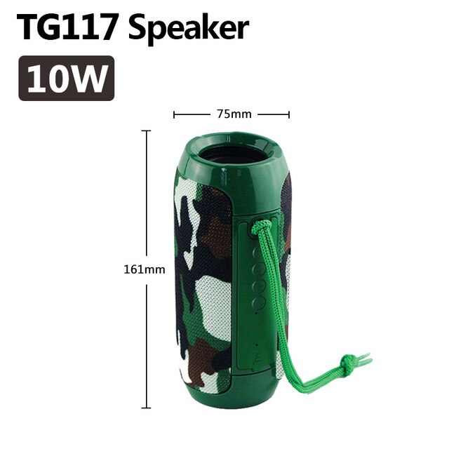 Echt 20W Bluetooth Speaker Draagbare Kolom Computer Muziekspeler Sound System Boom Box Met Fm Radio Aux Tf Subwoofer tg 125: 20W TG117 Camouflage