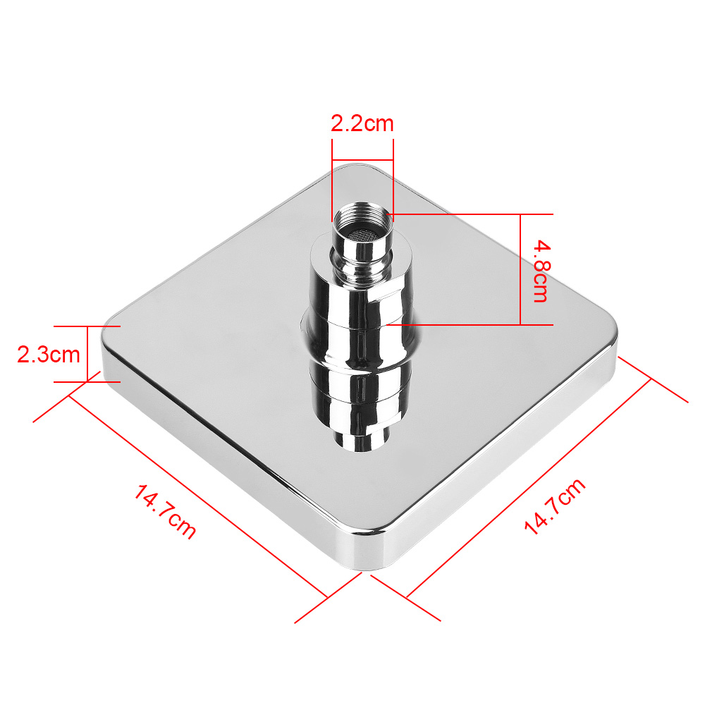 Led dusjhode regnfall topp spray firkantet fast dusjhode 7 farger gradvis skiftende 3 farger temperatursensor for bad