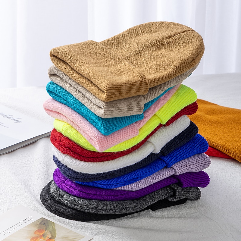 gorro Unisex Multicolor de otoño e invierno para hombre, gorro básico para uso diario, gorro de punto suave para mujer, gorro de calle que combina con todo
