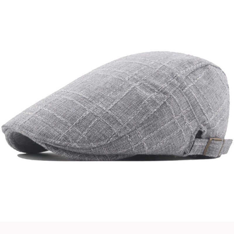 HT3193 hombres boinas para mujeres ropa de algodón sombrero de la boina ajustable Retro Ivy vendedor de tapa plana Primavera Verano hombre mujer boina Retro Pac: Grey Adjustable