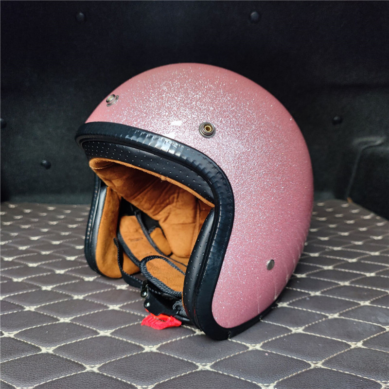 Kiiltoa pinkki vintage moottoripyörä kypärä open face kypärä piste hyväksytty retro moto casco capacete motociclistas capacete ce