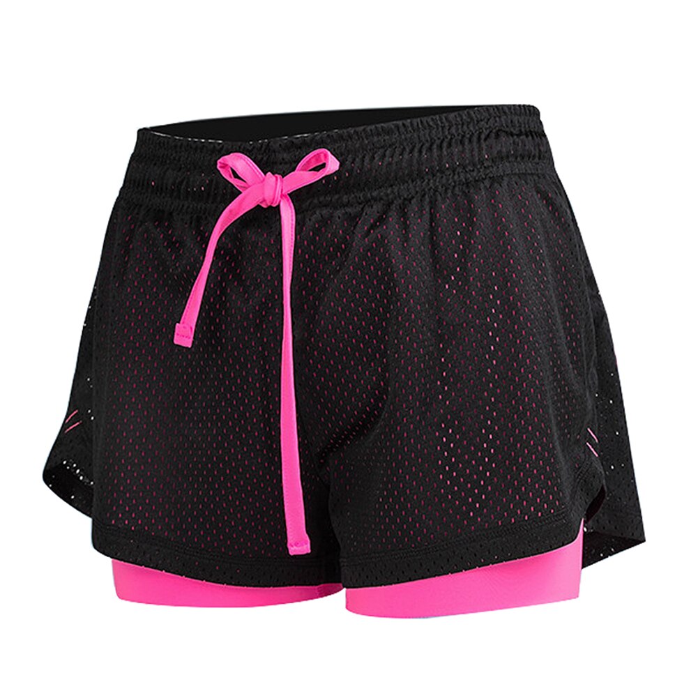 2 In 1 Sport Running Shorts Gym Mesh Shorts Voor Vrouwen Fitness Shorts Met Koord Training Snel Droog Jogging Workout shorts