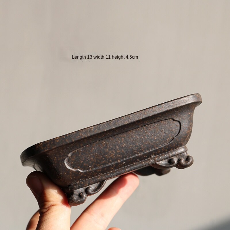 YiXing Purple Sand Flower Pot Bonsai Succulent Flower Pot Chinese-Style Home Flower Pot Desktop Decorative Flower Pot LC485: color7