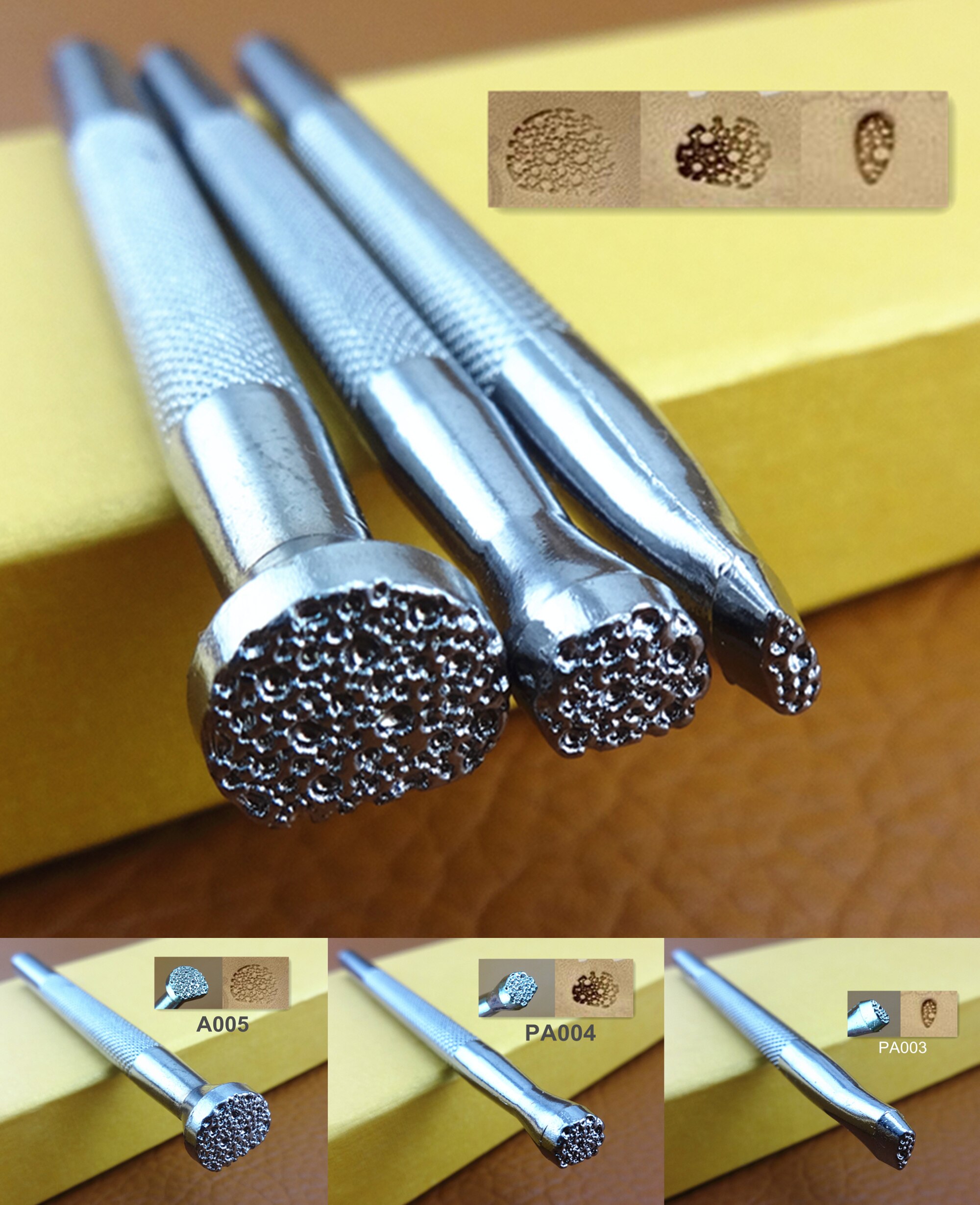 10kind Leather Craft Carving Stamping Stamper Emboss Print Punch Decorate Tool - Sewing Stitching Knife Cutter Edger Creaser Awl