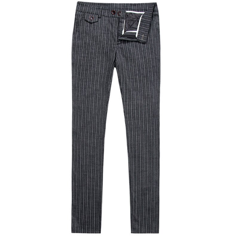 Blå stripete dressbukser herre business bryllupsbukser slim pantalon hombre plus size s -5xl herrebukse