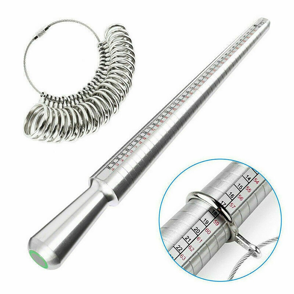 Rozmiar pierścienia trzpień Stick palec opaska pomiarowa Sizer pomiarowe narzędzie jubilerskie ze standardowymi zestawami kół opaska pomiarowa s
