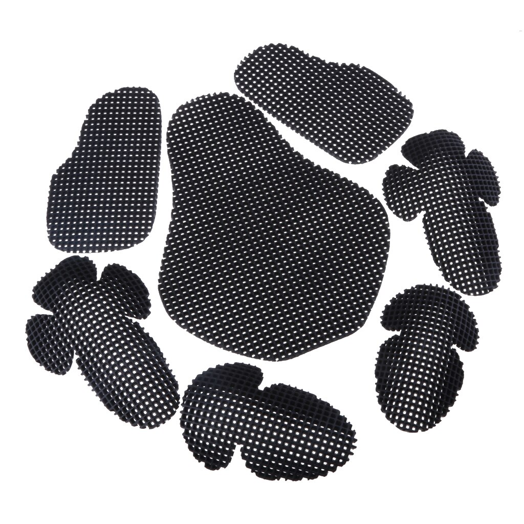 7 in 1 Motorcycle Jacket Lining Protective Gear Set Back Shoulder Elbow Pads Protector for Cycling Skating Bike Scooter, Black