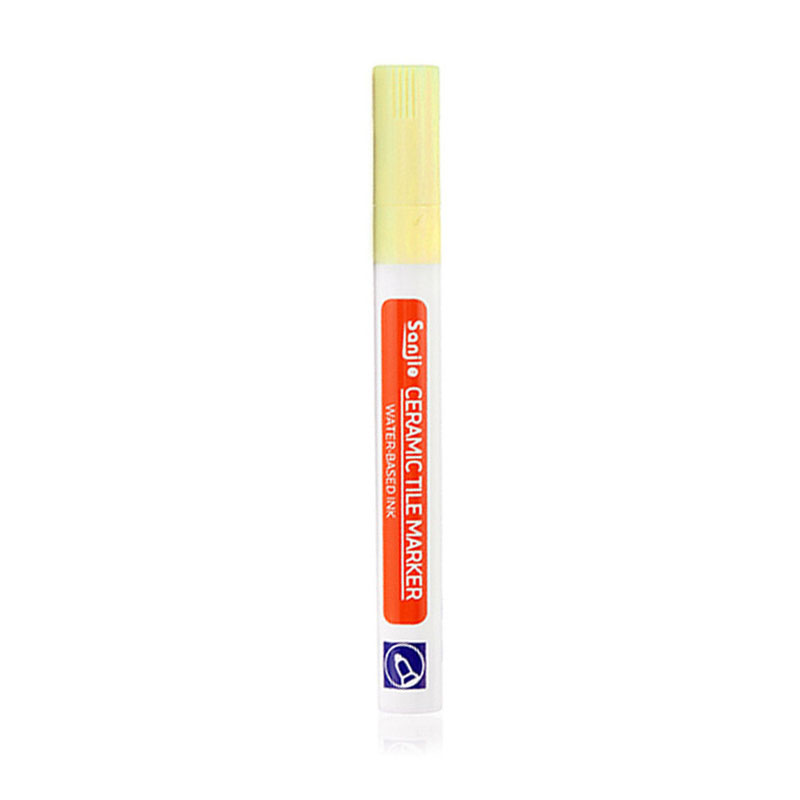 White Waterproof Tile Marker Grout Pen Wall Seam Pen 10Color Optional,for Tiles Floor Bathroom Decontamination Seam Repair: light yellow