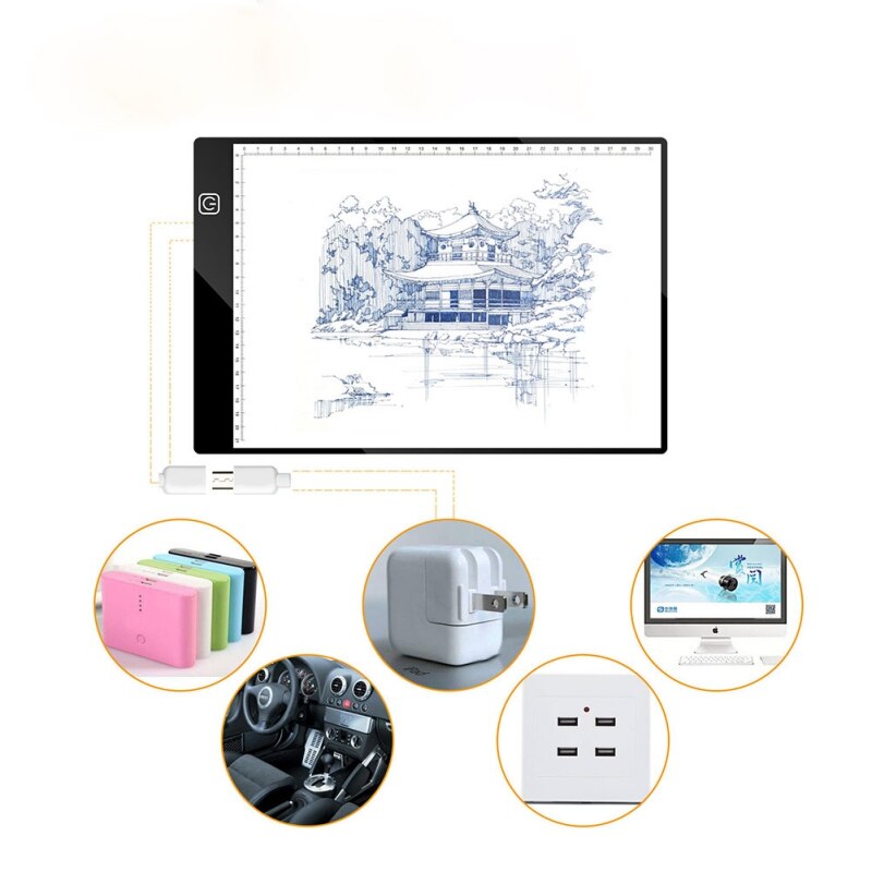 A4 LED Copy BoardLight Tracing Drawing Display Copy Pad Table Box for Artists, Drawing, Animation, Sketching, Designing