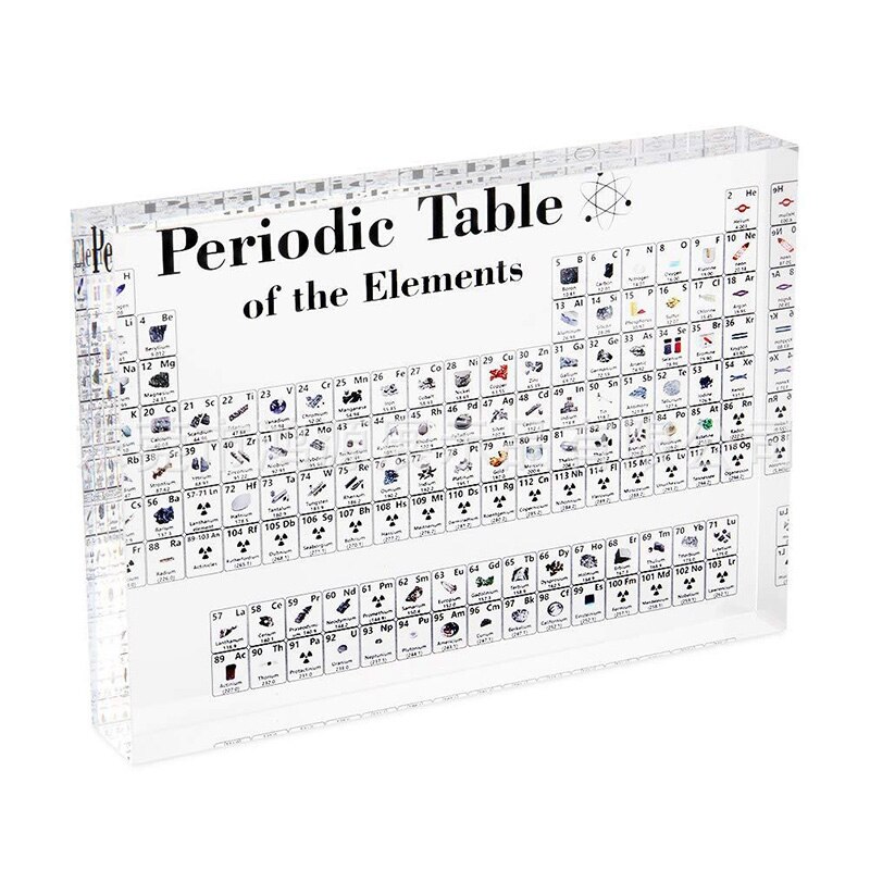 Exhibición de la tabla periódica del acrílico con la exhibición Química s Real de los del cumpleaños del día escolar de los niños de ss