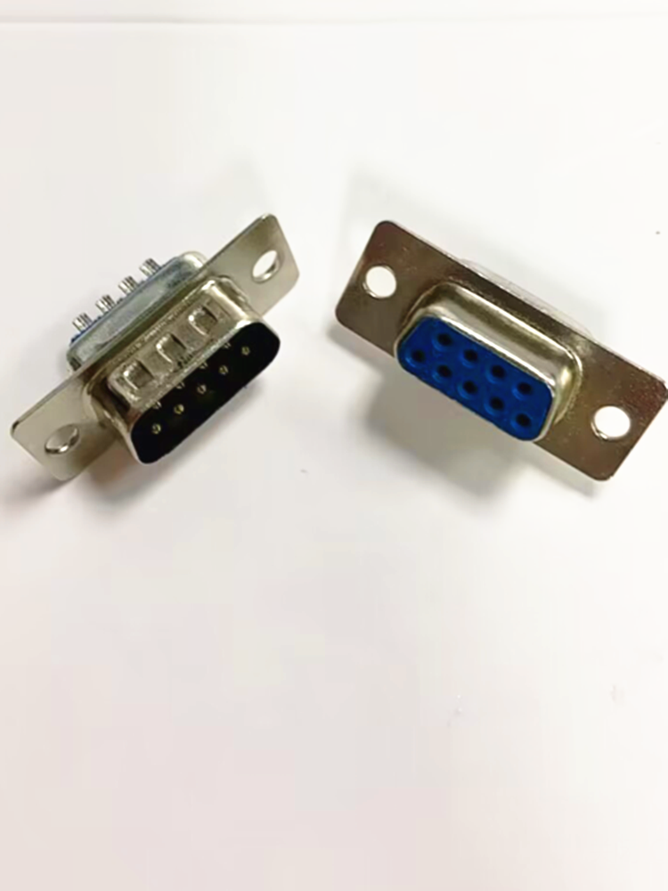 10 unids/lote conector de puerto serie RS232 DB9 enchufe macho y hembra/conector de clavija adaptador de enchufe COM RS232 de cobre de 9 pines