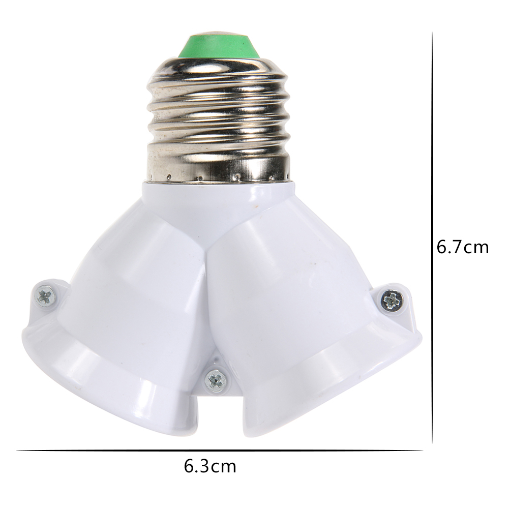 1-5 Stuks Wit E27 Tot 2 E27 Lamp Basis Led Verlichting Dubbele Schroef Lamp Socket Converter Besparing Led Licht Halogeenlamphouder 3a