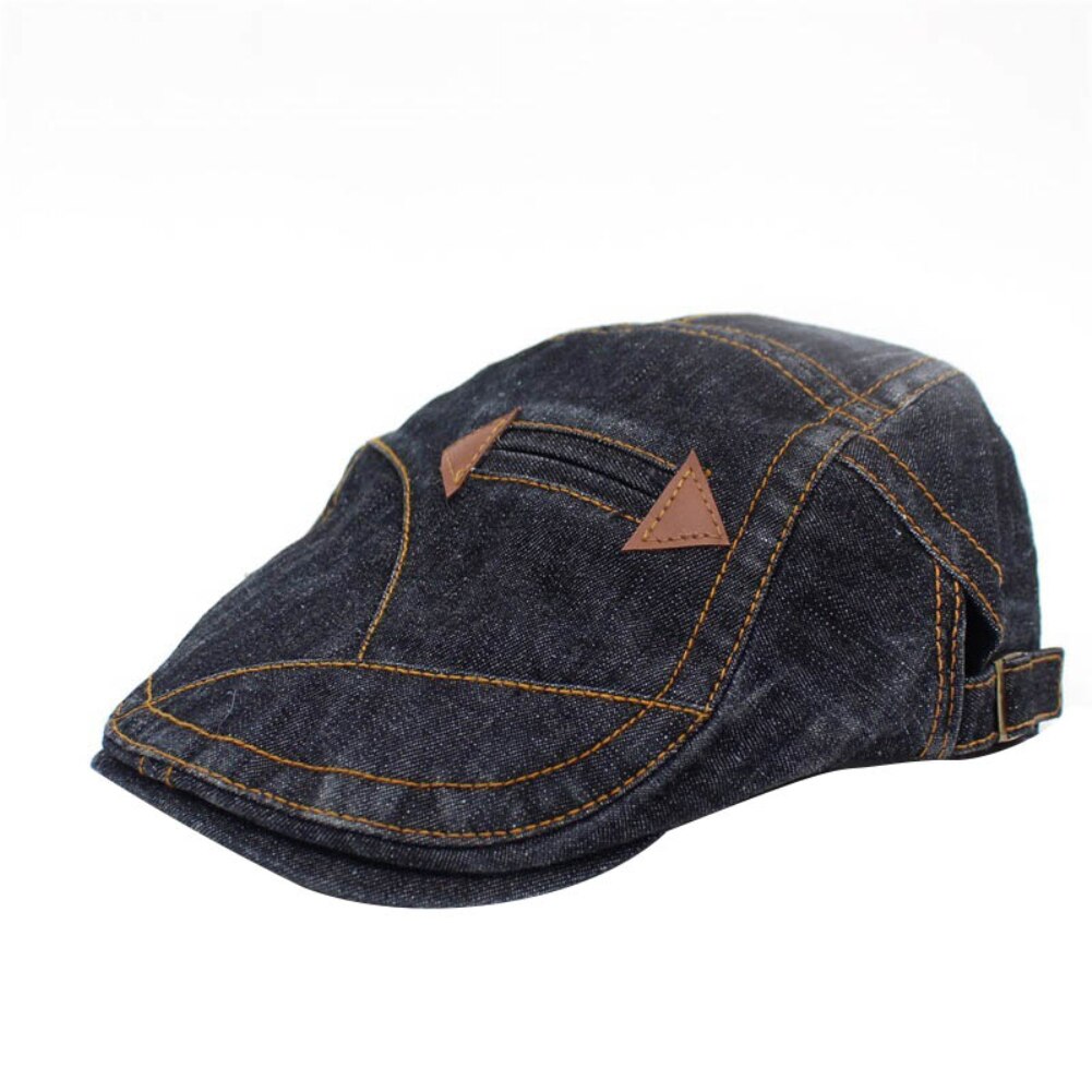 Jeans beret hat til mænd kvinder afslappet unisex denim beret cap monteret retro sun cabbie flad cap gorras