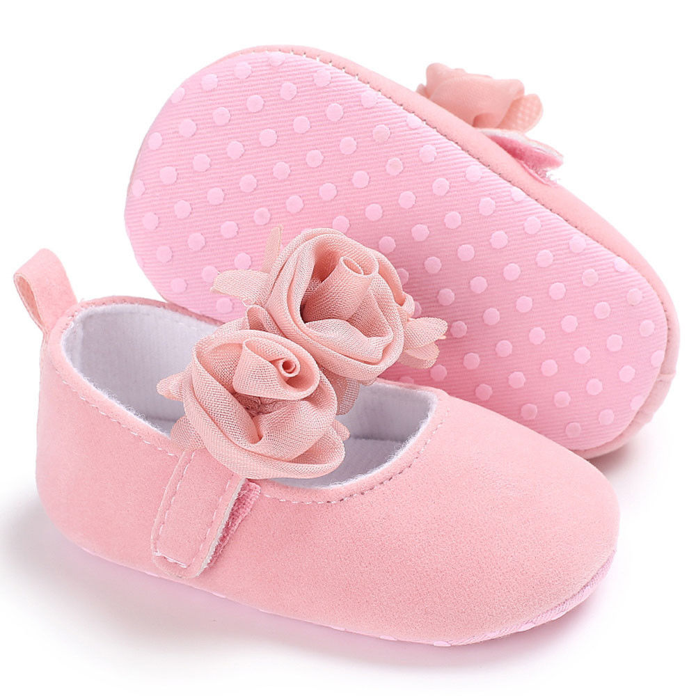 Blomster nyfødt småbarn baby jente barneseng sko barnevogn myk såle prewalker antiskli baby sko prinsesse baby jente sko 0-18m