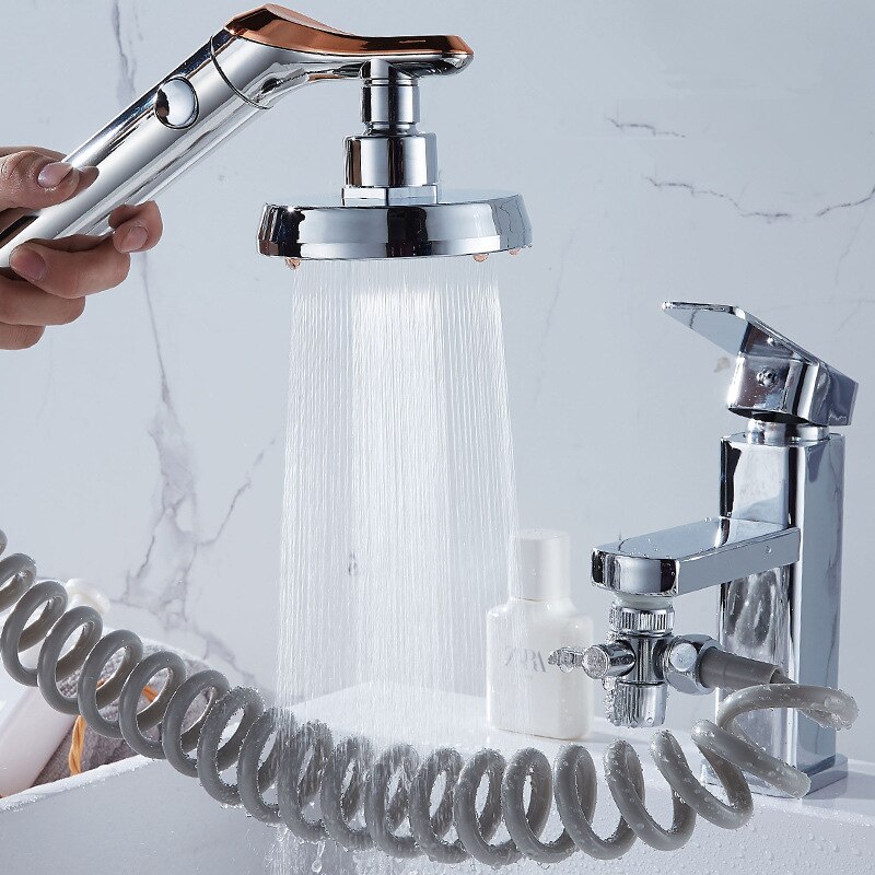 Massiv messing omskifterventil vandhane udvendigt brusebad hånd toilet vandhane filter fleksibel dragt vaske hår hus abs brusehoved