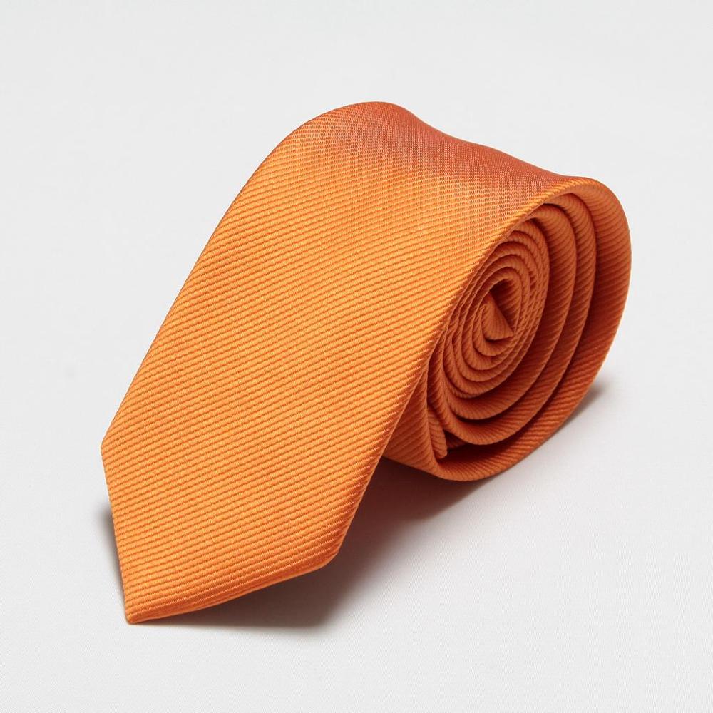 men ties novelty mens neck Slim Tie Turquoise blue neckties cravat ascot solid color wedding business: Orange