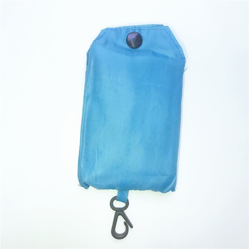 Lomme firkantet indkøbspose, miljø miljøvenlig foldbar genanvendelig bærbar skulder tete taske polyester til rejsekøbmand: Himmelblå