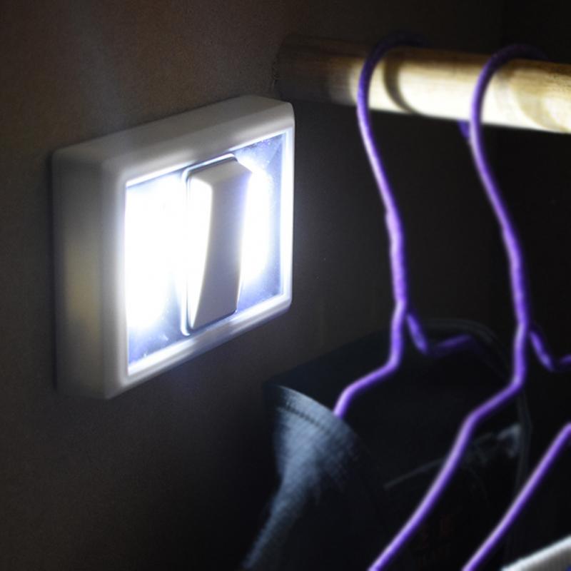 Adhesive Switch COB LED Light Lamp Wall Light Battery Operated Cabinet Light #027