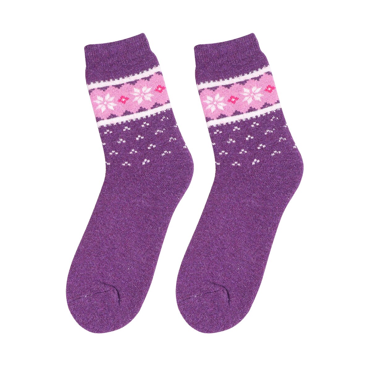 1 par kvinder uldsokker varme vinter tykke sokker tegneserie sokker (tilfældig farve, mønster 2): Billede 3