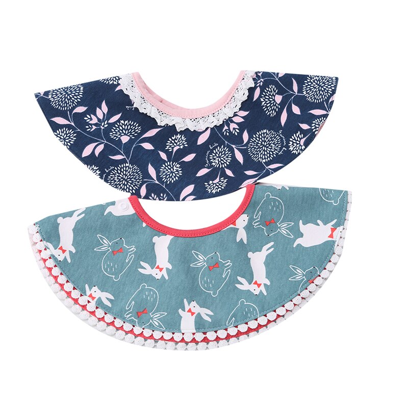 Baby Slabbertjes - 28cm Diameter - Cartoon Patroon - Katoen - Unisex Voedingsschort