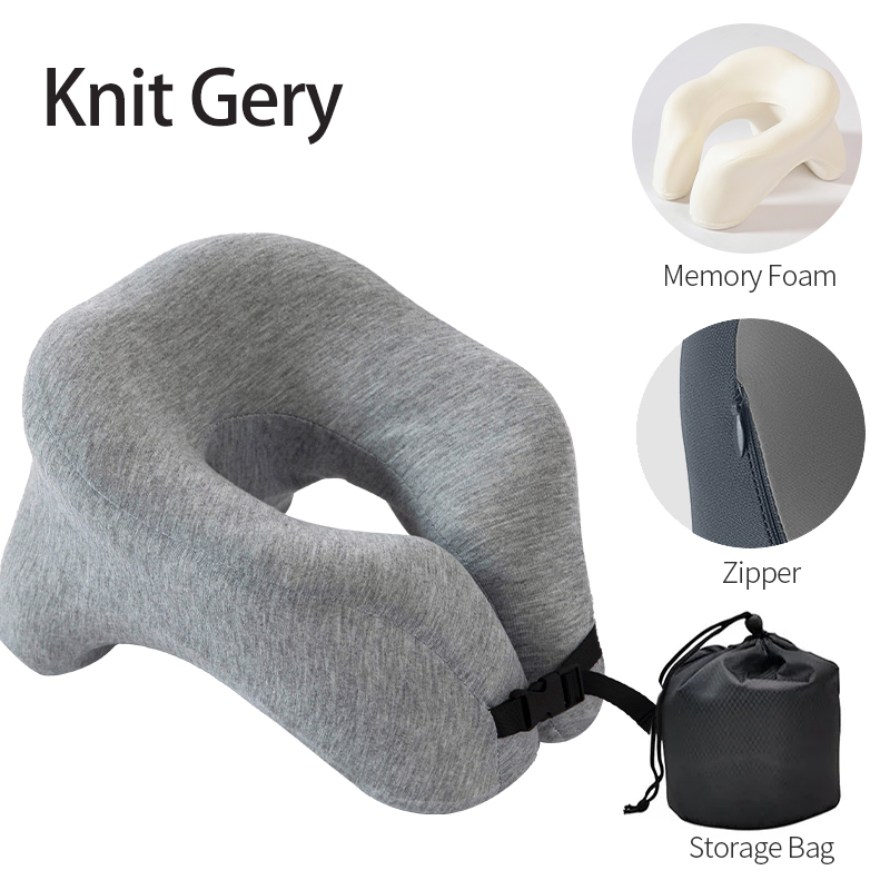 Fiogavroetic Oreiller de Voyage pour le Cou Oreiller en Mousse à Mémoire de Forme pour Soutien de la Tête Idéal pour Avions Voitures et Fauteuils Inclinables à Domicile Ajustable et Doux en