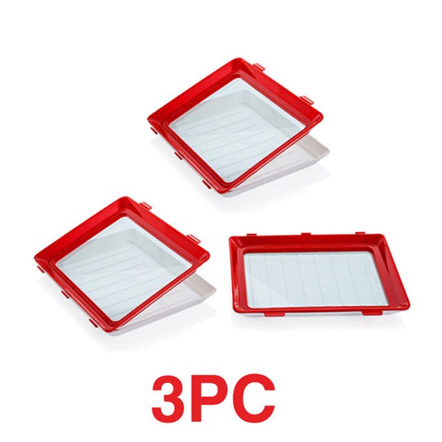 Food Preservation Tray Eco Food Fresh Keeping Fresh Spacer Organizer Food Preservate Reusable Refrigerator Food Storage: 4PCS