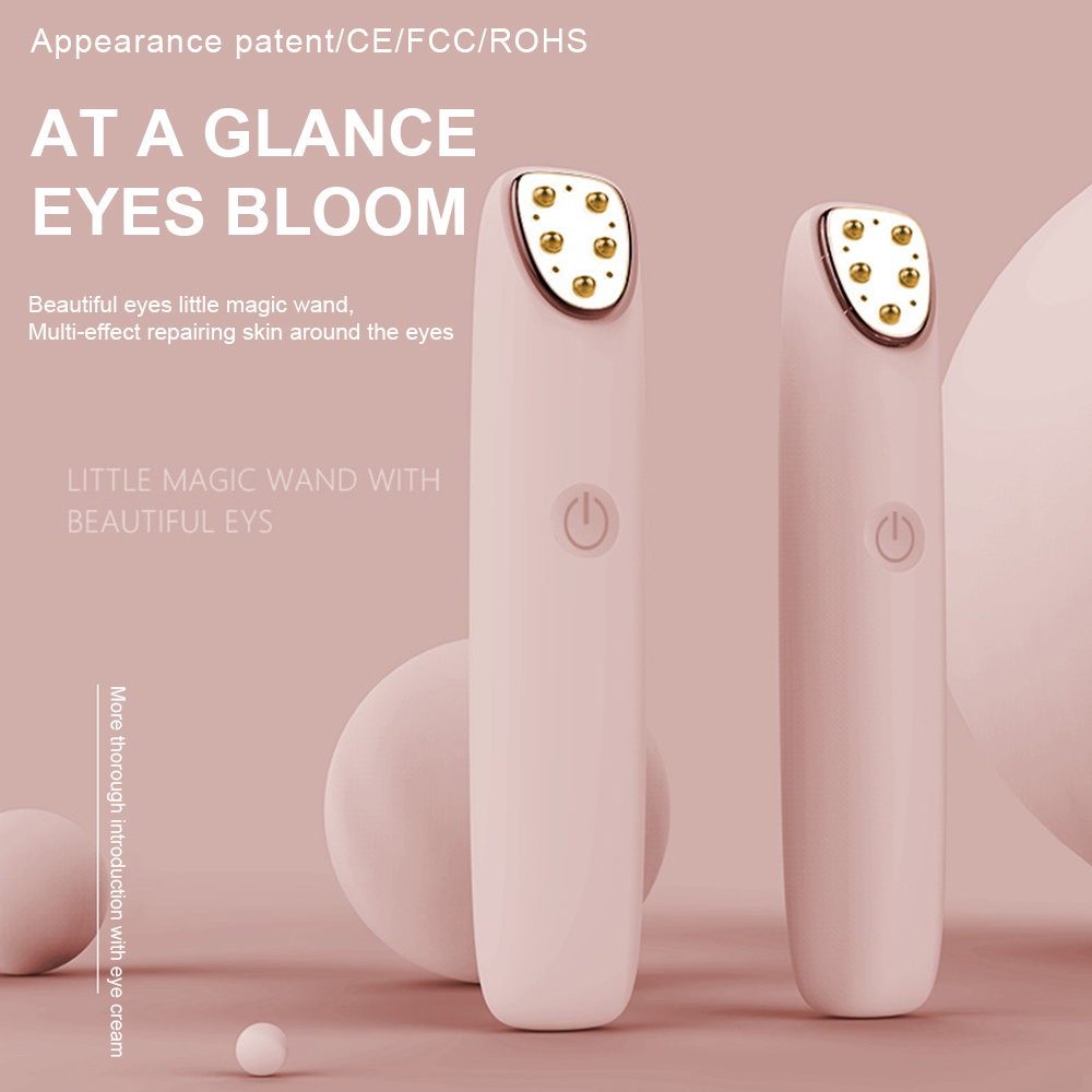 RF radiofrequenza massaggiatore per occhi massaggiatore antirughe antirughe dispositivo elettrico portatile cerchio scuro trattamenti per il viso penna per massaggio a vibrazione