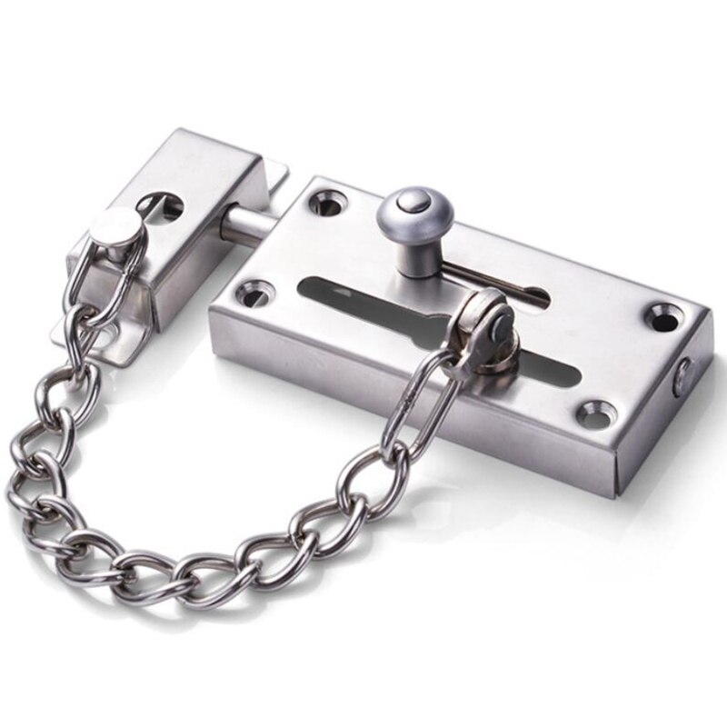 Door Security Guard Chain Alloy Hotel Home Door Window Safety Sliding Bolt Anti-theft Chain Lock Antique Latch Hardware: silver
