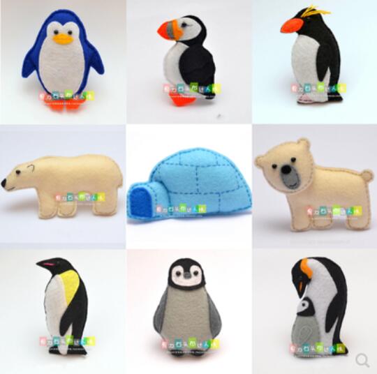 Ártico Animal muñeca de dibujos animados oso Polar de kit de fieltro de tela no tejida de costura DIY conjunto fieltro Material para manualidades DIY