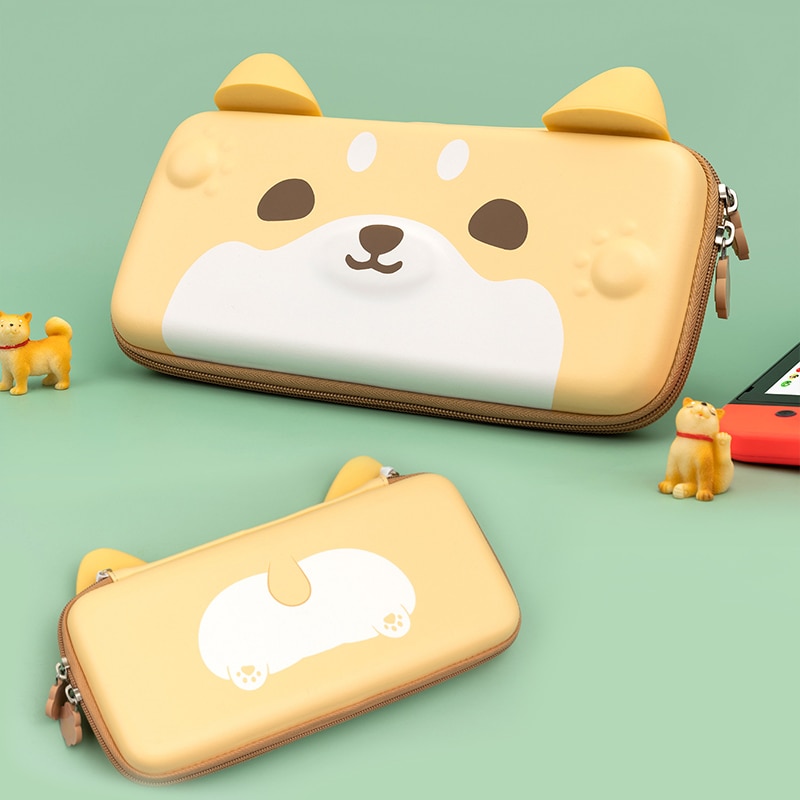 Bolsa de almacenamiento de silicona para Shiba Inu Switch, funda dura de poliuretano resistente al agua, estuche de transporte para NS, accesorios para Nintendo Switch