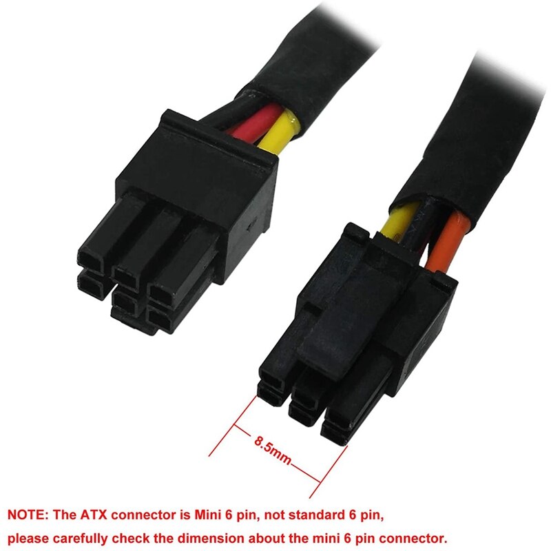 HDD SATA Power Cable Right-Angle SATA 15 Pin X2 to Mini 6 Pin ATX Adapter for Dell Inspiron 3668 3667 3650(2Pack)