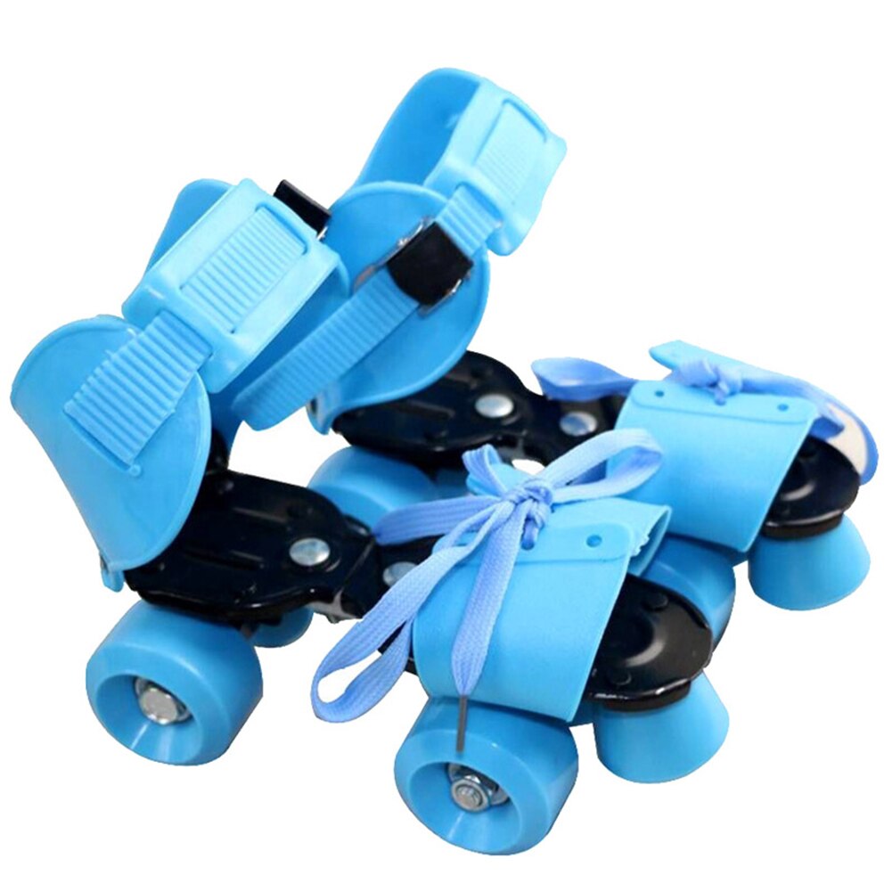Patines ajustables de doble fila para niños, 4 ruedas, deslizantes, en línea,: Blue S