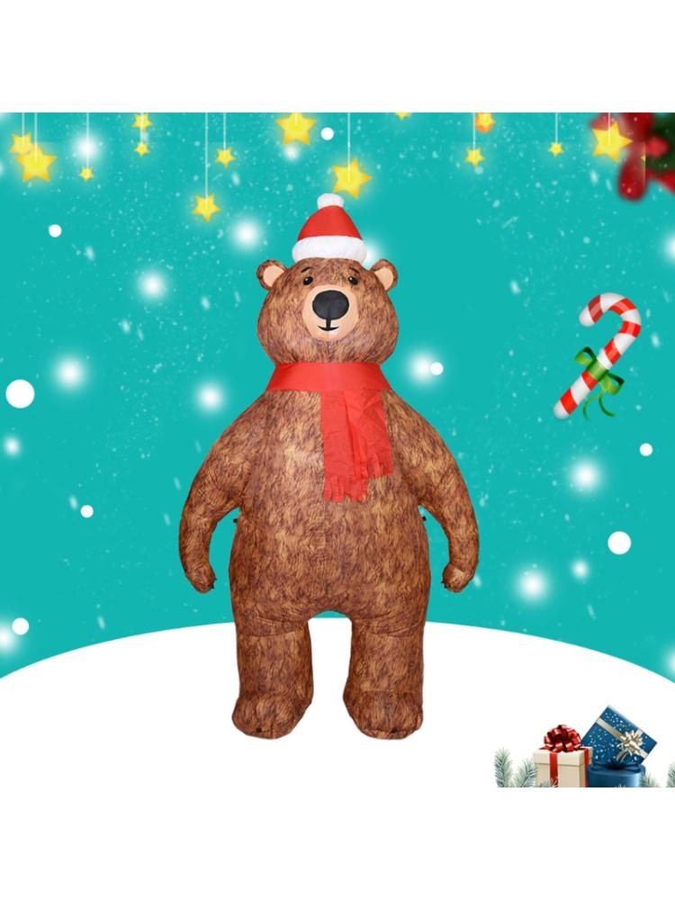 2.1m oppustelig bjørn model ledet luftblæser udendørs have legetøj jul fest ornament dekoration