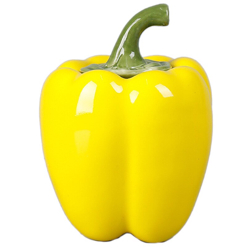 Canette à thé en céramique en forme de poivre | Réservoir de stockage Portable de voyage, décoration scellée décoration de Restaurant, décoration de maison: S / Yellow