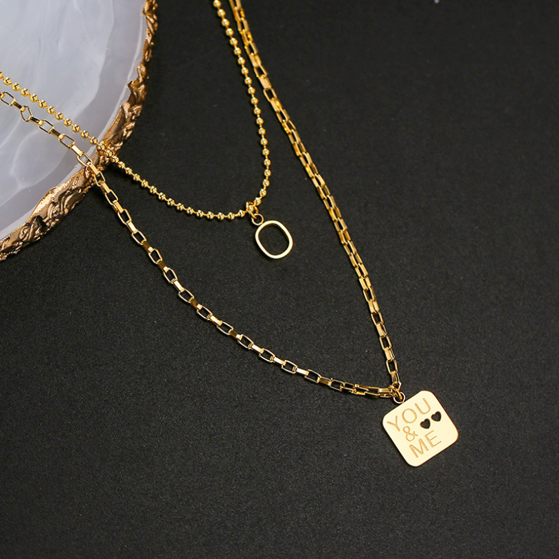 316l stainless steel new jewelry hollow heart shape she & me charms chain choker necklaces pendants for women girlfriend