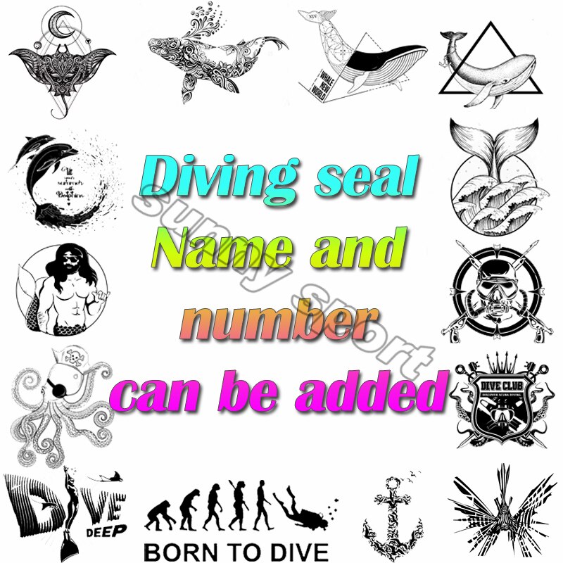 Use for Diving diary Diving seal divemaster DM Diver use Cartoon marine biological pattern Name Diving padi number may be added