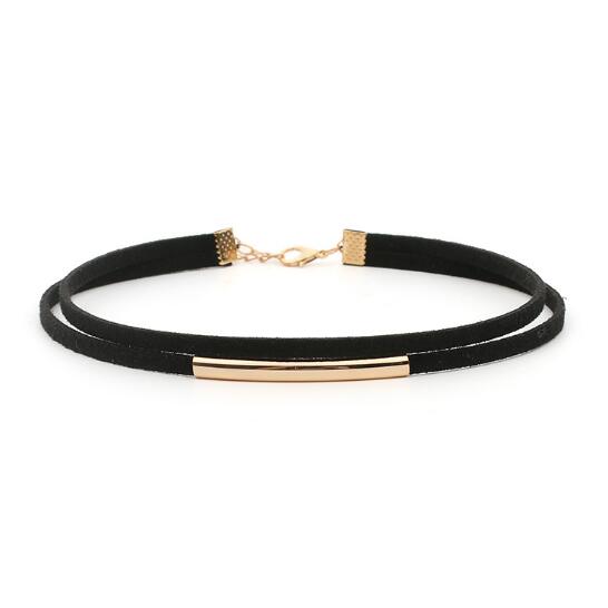 2019 nowych moda robić gięcia rur aksamitny choker naszyjnik podwójna warstwa styl za chwilę obrotowy czarne krótkie skórzane naszyjnik z amuletem górnik Femme