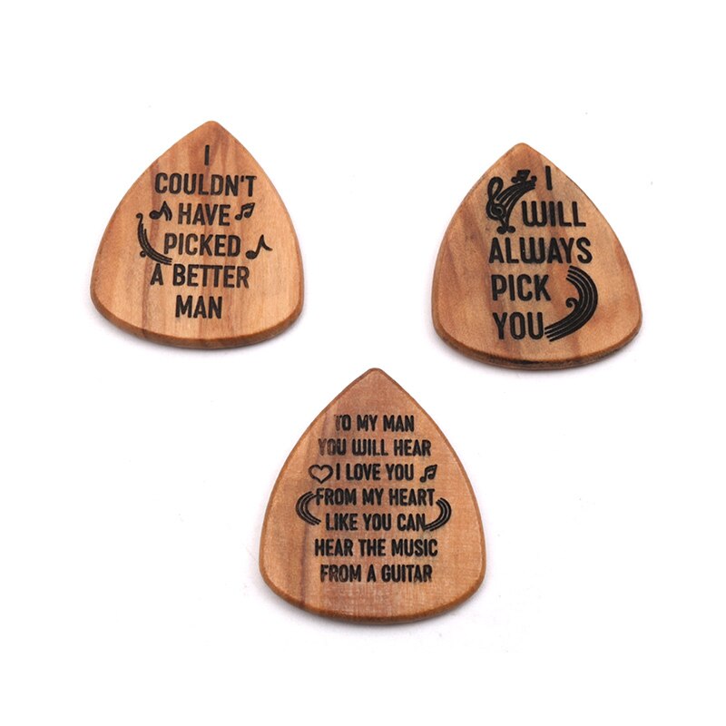 3 uds. Con caja de madera púa guitarra eléctrica acústica Retro plectro púa instrumento Musical accesorios de guitarra