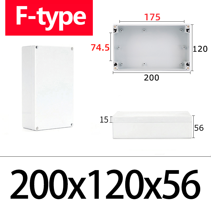 Boîte de jonction étanche ABS de type F, matériau, boîtier en plastique Ip67, coffre-fort électronique pour l'extérieur, boîte de bouton d'alimentation pour moniteur: Rouge