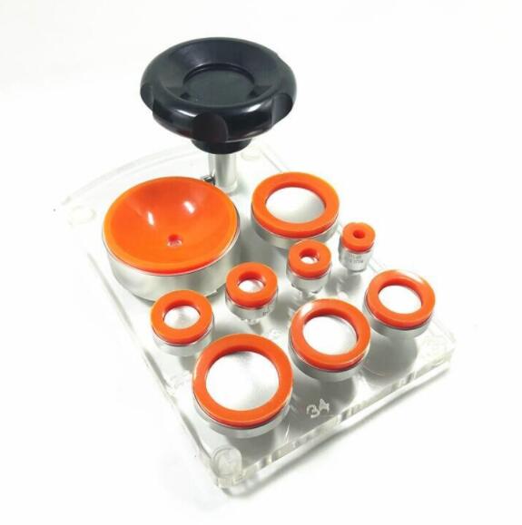 Højere urkasse tilbage åbner gummi sugetype sortiment  of 9 hoveder ur reparationsværktøj: Orange